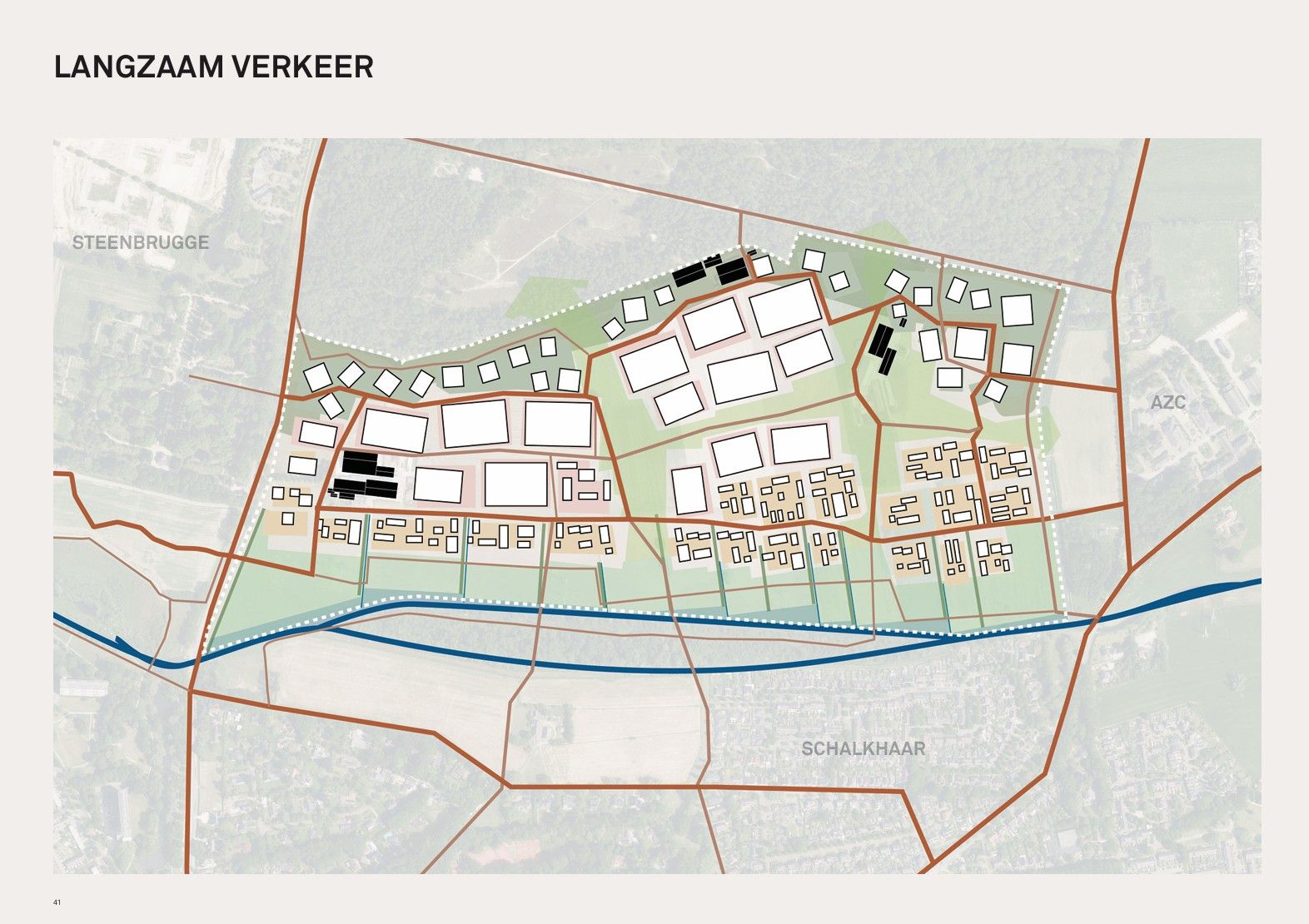 Op deze kaart zijn de langzame verkeersroutes ingetekend.