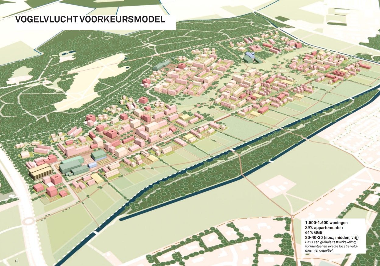 WH vogelvlucht . Op deze kaart is de schets van Wechelerhoek in 3d zichtbaar.